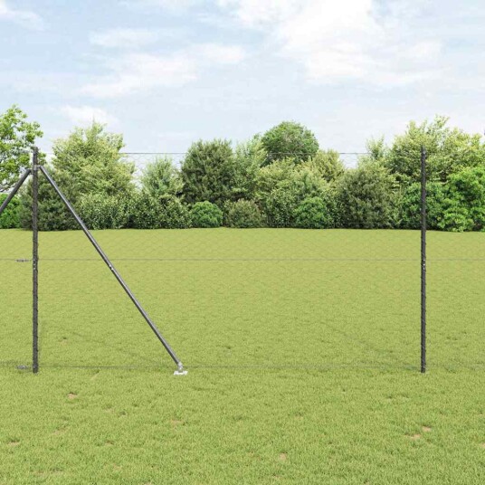  Gjerde med innlegg. Grå 1.6 x 50 m PVC belagt stål