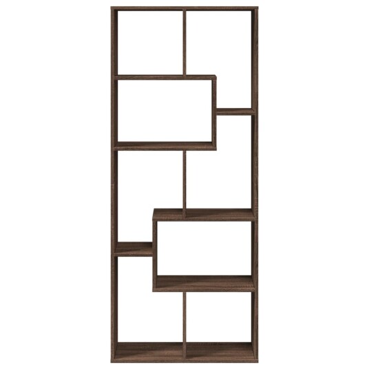 Romdeler bokhylle brun eik 67x25x161,5 cm konstruert tre