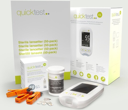 Quicktest Sverige Blodsukkermåler inkl. 50 teststrimler Quicktest Sverige Blodsukkermåler inkl. 50 teststrimler