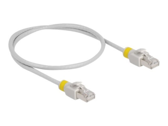 Delock Koblingskabel Rj-45 Hann Til Rj-45 Hann 50 Cm 6 Mm S/Ftp Cat 6A Halogenfri Grå