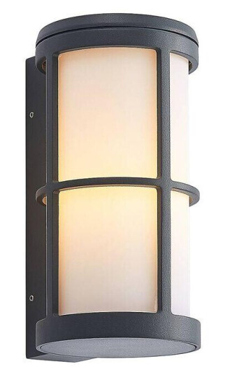 Lucande Kelini utendørs vegglampe, mørkegrå