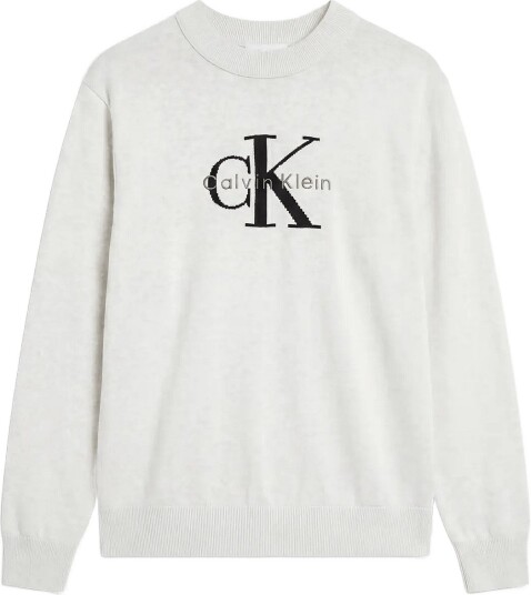 Calvin Klein Jeans Ls Clsc Cttn Mnlgo Crnk Str 12Gg White S