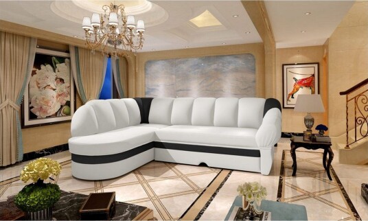 Seksjon Eltap Benano 250x85x180 cm Soft 17 Soft 11 Svart Hvit Venstre