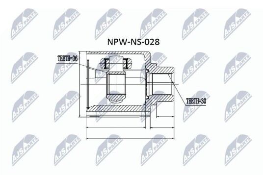 Nty Drivknute drivaksel NTY NPW NS 028