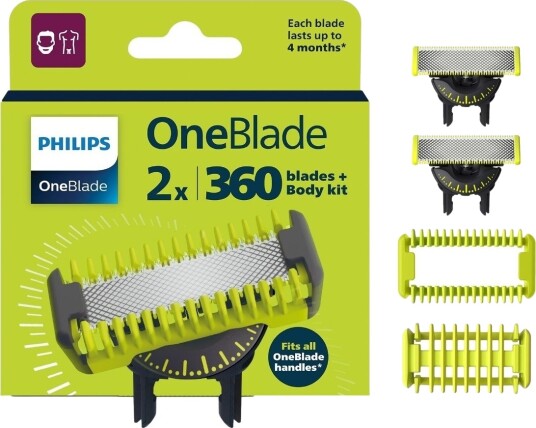 Philips QP624/50 OneBlade 360 erstatningsblader Philips QP624/50 OneBlade 360 erstatningsblader