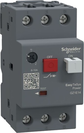 Schneider Electric Motorvernbryter Easy TeSys GZ1E14 6 10A Schneider Electric Motorvernbryter Easy TeSys GZ1E14 6 10A