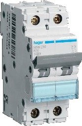 Hager Miniatyrbryter NCN263 2-Polet, 10 Ka, C-Karakteristikk 63A