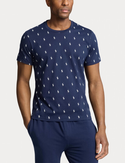 Polo Ralph Lauren Allover Pony Cotton Jersey Sleep Shirt - Navy - XL Polo Ralph Lauren Allover Pony Cotton Jersey Sleep Shirt - Navy - XL