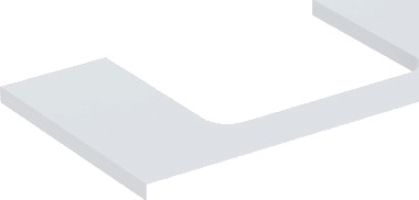 GEBERIT ONE benkeplate 900x470x30mm utskåret i midten hvit høykomprimert