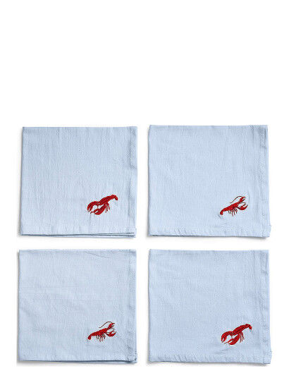 Midnatt Napkins 4-Pack Crayfish - Blue - 40X40CM