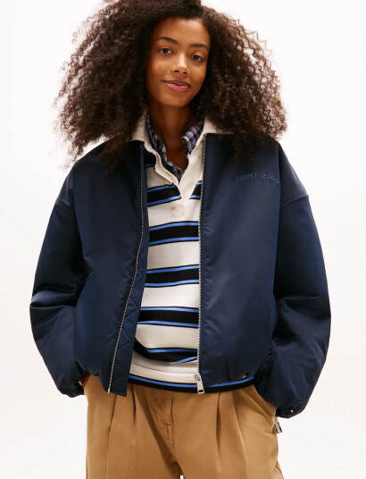 Tommy Jeans Tjw Varsity Graphic Bomber   Navy   S