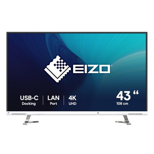 EIZO FlexScan 42.5" 4K IPS LED-Skjerm med USB-C og Høyttalere, Hvit EIZO FlexScan 42.5" 4K IPS LED-Skjerm med USB-C og Høyttalere, Hvit