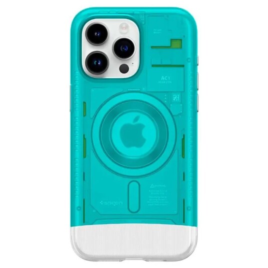 Spigen Classic C1 Magfit, Etui, Apple, Iphone 15 Pro, 15,5 Cm (6.1"), Blå