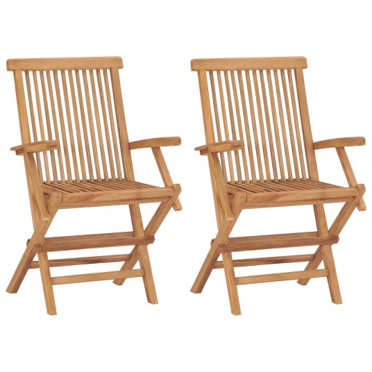 vidaXL Klappstoler 2 stk heltre teak vidaXL Klappstoler 2 stk heltre teak