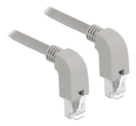 DELOCK Network cable RJ45 Cat.5e SF/UTP downward / downward angled 0.5