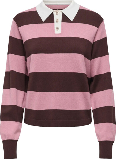 JDY Jdynaima L/S Polo Pullover Knt Pink XS