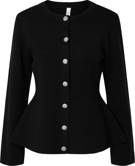 YAS Yaspimi Ls Peplum Knit Cardigan S. BLACK S YAS Yaspimi Ls Peplum Knit Cardigan S. BLACK S