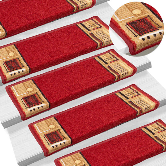 vidaXL Selvklebende trappematter 5 stk 65x21x4 cm rød vidaXL Selvklebende trappematter 5 stk 65x21x4 cm rød