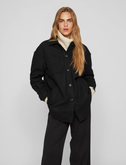 Vila Vikimmi Shirt L/S Jacket - Noos - Black - S