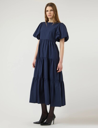 YAS Yascolea Ss Ankle Dress S. Noos   Navy   34