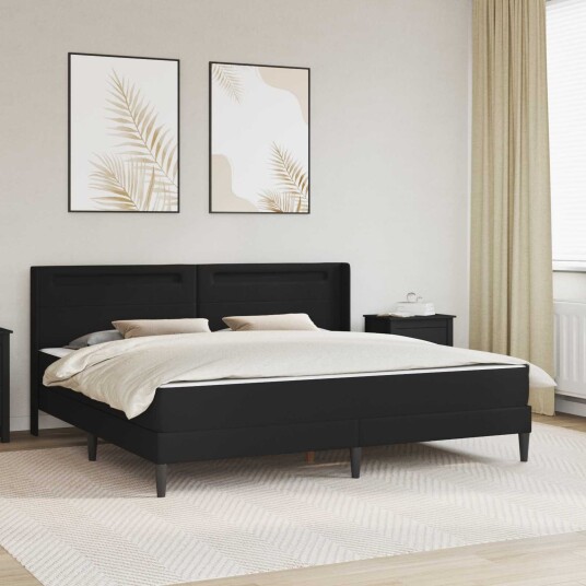 vidaXL Sengeramme med madrass Svart 200 x 200 cm Kunstlær vidaXL Sengeramme med madrass Svart 200 x 200 cm Kunstlær