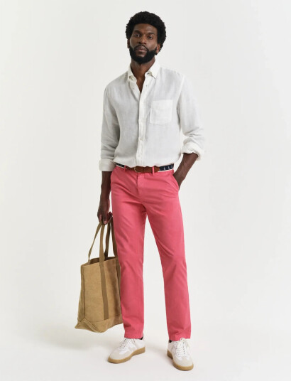 GANT Slim Sunfaded Chinos   Coral   40 x 32