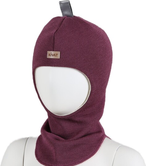 Kivat Balaclava i Ull Med Kivatlogo Dark Heather Pink 2 (2 4år)