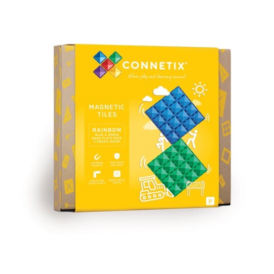 Connetix Baseplater Blå & Grønn 2 stk Connetix Baseplater Blå & Grønn 2 stk