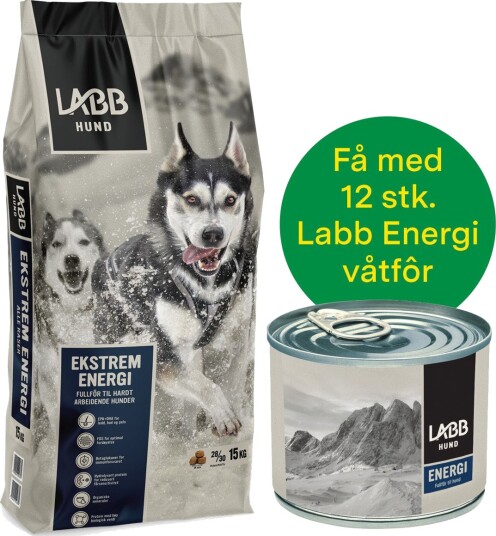 Jaktkampanje Labb Ekstrem 15 kg + 12 Stk Energi Våtfôr Jaktkampanje Labb Ekstrem 15 kg + 12 Stk Energi Våtfôr
