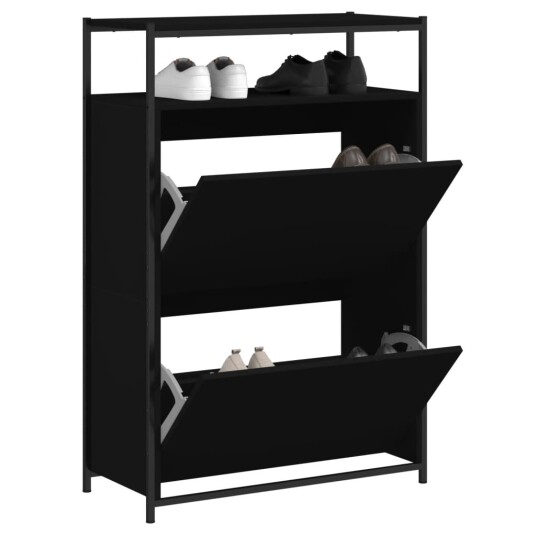  Skoskap svart 75x34x112 cm konstruert tre 8721012382701