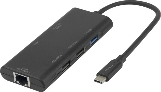 Deltaco Brendi 3-i-1 Dokkingstasjon USB-C HDMI 3x USB-A RJ45 Deltaco Brendi 3-i-1 Dokkingstasjon USB-C HDMI 3x USB-A RJ45