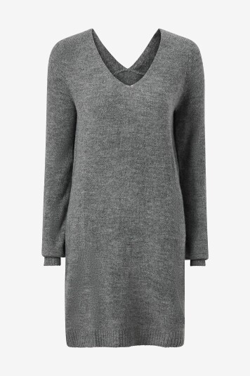 JDY   Strikketkjole jdyElanora L/S V neck Dress Knt   Grå