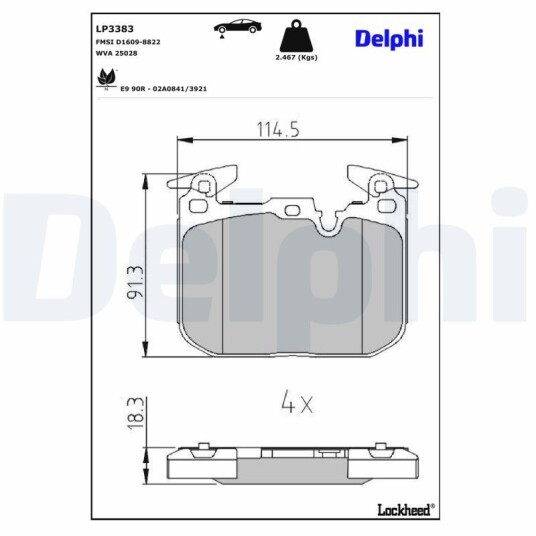 Bremseklosser DELPHI LP3383