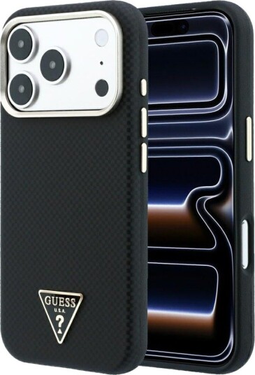 Guess Kevlar Triangle Logo MagSafe Mobildeksel til iPhone 18 Pro Max / 17 Pro Max - Svart Guess Kevlar Triangle Logo MagSafe Mobildeksel til iPhone 18 Pro Max / 17 Pro Max - Svart