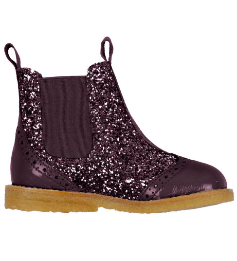 Angulus Faded Rose/Blossom Glitter/Rose Chelsea Glitter Boot med Brogues Detalj 24 Angulus Faded Rose/Blossom Glitter/Rose Chelsea Glitter Boot med Brogues Detalj 24