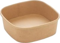 Bowle Firkantet 130X130x43 Mm 400 Ml Kraft Med Pe Brun,6 Pk X 50 Stk/Krt