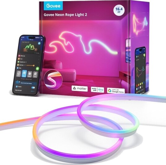 Govee - 5M Neon Preinstalled Strip Light i krystallhvitt Govee - 5M Neon Preinstalled Strip Light i krystallhvitt