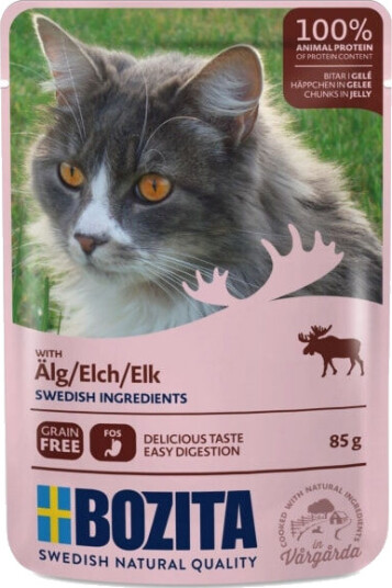 Bozita Våtfôr til Katt med Elg i Gelé 85 g - Kornfritt