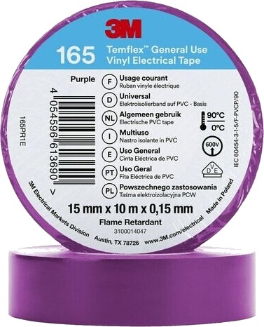 3M 165Pr1e 1 Stykker Fiolett Pvc 600 V Blister 10 M