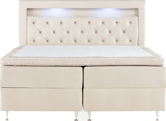 Alessia Komplett Sengpakke med Oppbevaring LED belysning 180x200 cm Beige