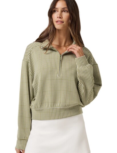 TravisMathew Printed Skyloft Soft Echo 1/2 Zip Green S