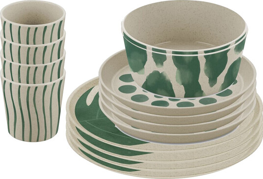 Koziol Connect Monstera servisesett 16 deler Nature desert sand