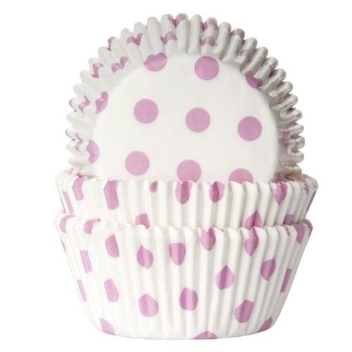 Muffinsformer Hvite Med Babyrosa Polkadotter Pk/50 Muffinsformer Hvite Med Babyrosa Polkadotter Pk/50