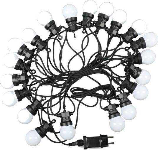 V Tac 0,5W   Lyspære LED Lysslynge 10m 20 Pærer EU Plugg 6000K 24V   Kulør : Kald
