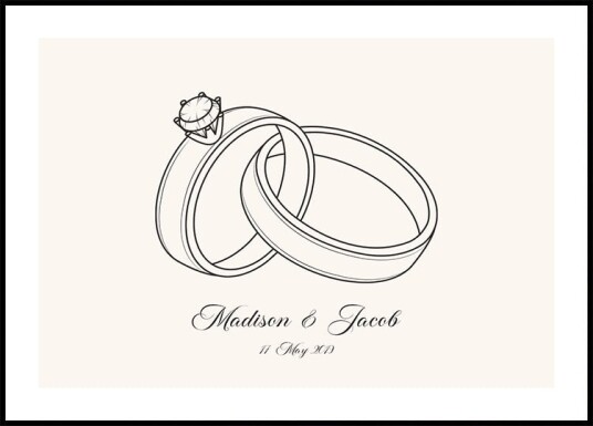 Wedding Rings Personalized Plakat Plakat / 100x150cm