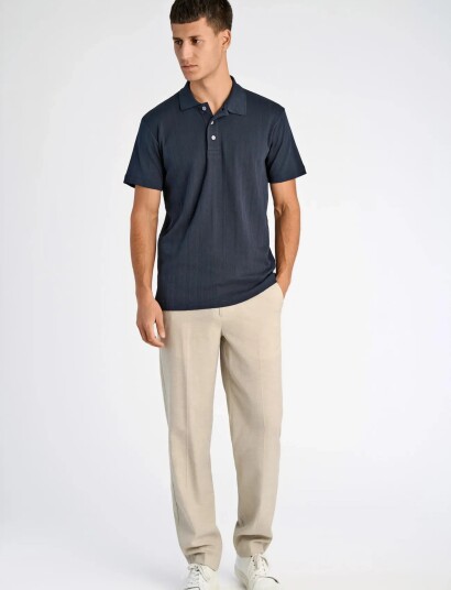 Lindbergh Jacquard Polo S/S Navy XXL Lindbergh Jacquard Polo S/S Navy XXL