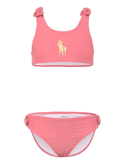 Ralph Lauren Kids Big Pony Two Piece Swimsuit Pink 137 140