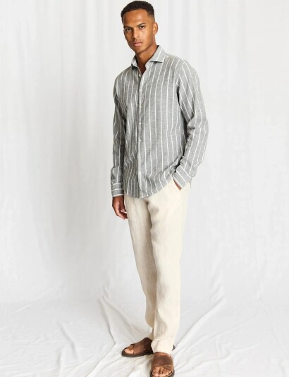 Bruun & Stengade Bs Freitas Casual Modern Fit Shirt   Grey   S