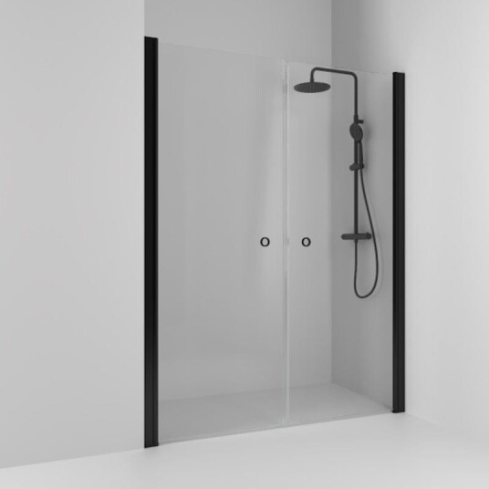 Svedbergs Skoga Dusjnisje Rett 178 cm, Sort Matt/Klarglass Svedbergs Skoga Dusjnisje Rett 178 cm, Sort Matt/Klarglass