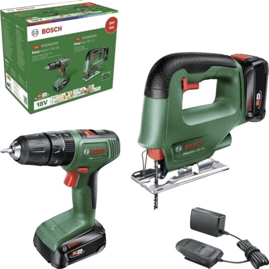 Bosch Kombisett 18v Med Slagdrill Og Easysaw 2x2.0ah